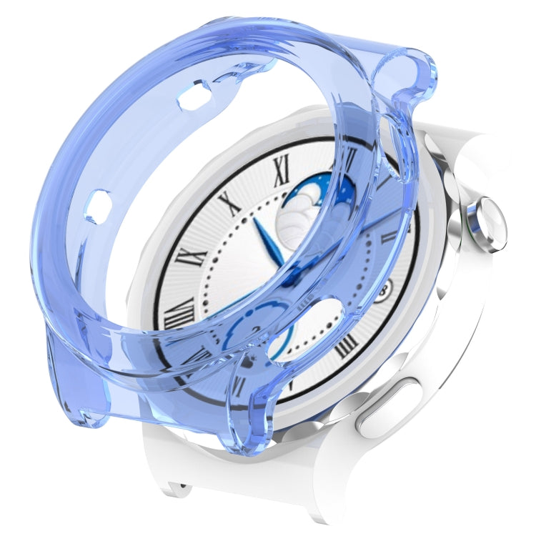TPU transparent hollow watch case with blue protective frame for Huawei GT 3 Pro
