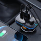 Car Bluetooth MP3 player car charger with USB port, control knob, illuminated side ring
