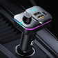Car Bluetooth MP3 player with handsfree control buttons, illuminated LED display, dual USB ports
