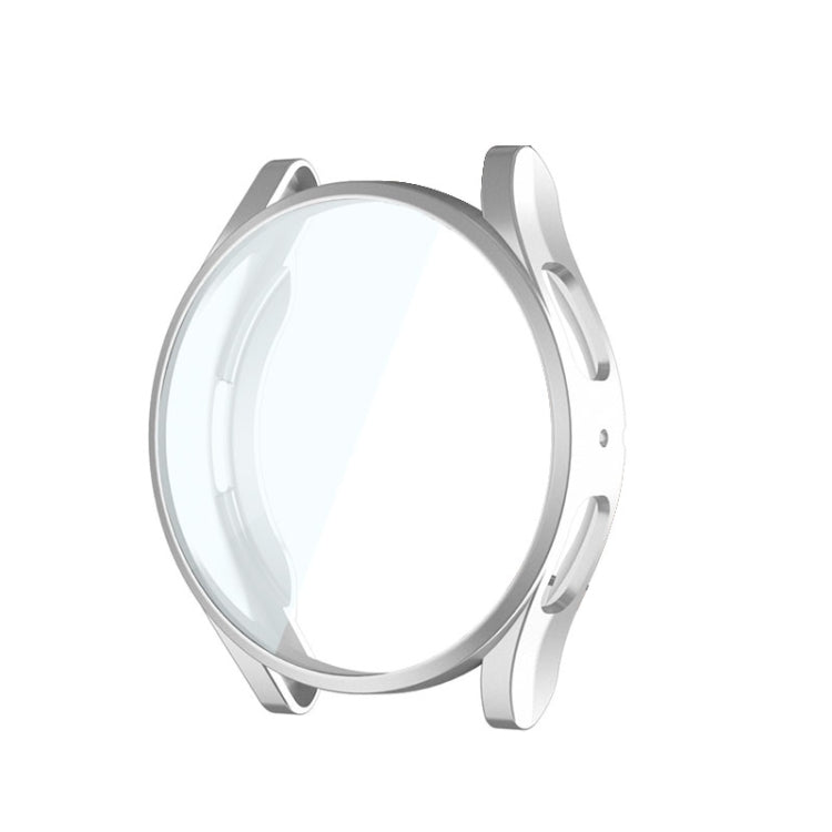 Silver electroplated TPU full-coverage case for Galaxy Watch with protective bezel
