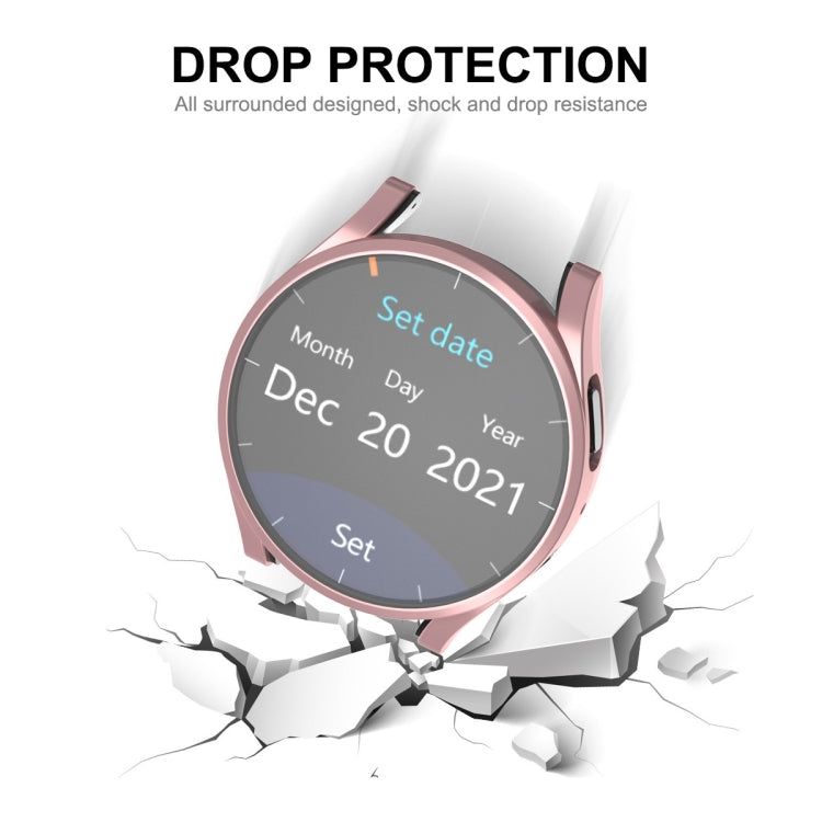 Pink TPU full-coverage watch case with raised screen bezel for impact protection
