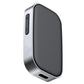 Bluetooth audio adapter with AUX and charging ports, dark case and blue-ring button