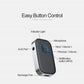 Bluetooth audio adapter labeled controls: microphone, volume buttons, AUX and recharge ports