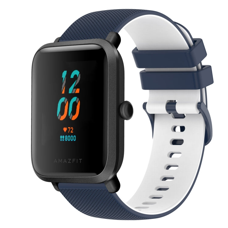 20mm Checkered Two-Color Silicone Watch Band, For Amazfit BIP
