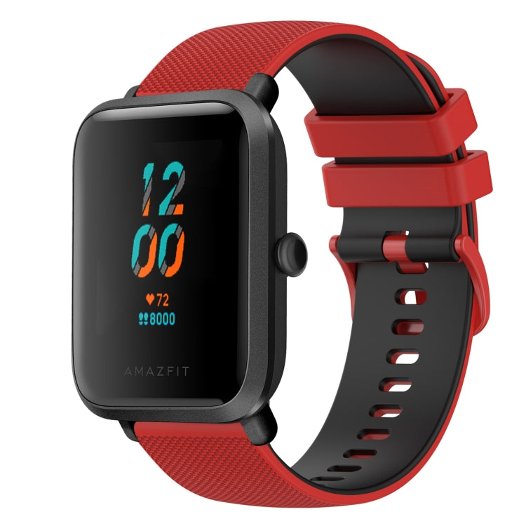 20mm Checkered Two-Color Silicone Watch Band, For Amazfit BIP