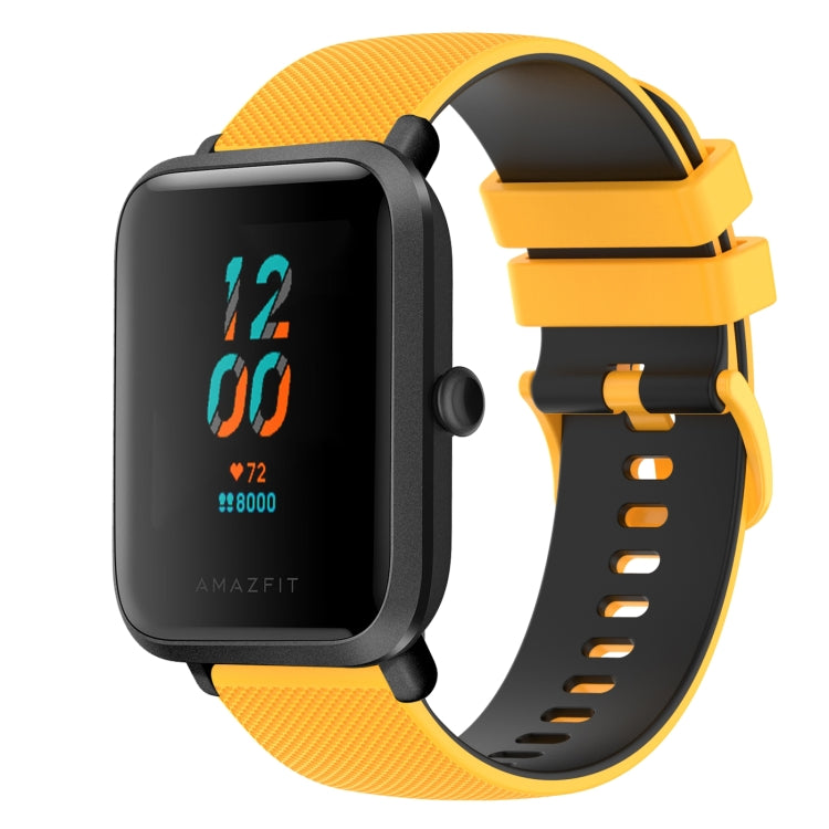 20mm Checkered Two-Color Silicone Watch Band, For Amazfit BIP