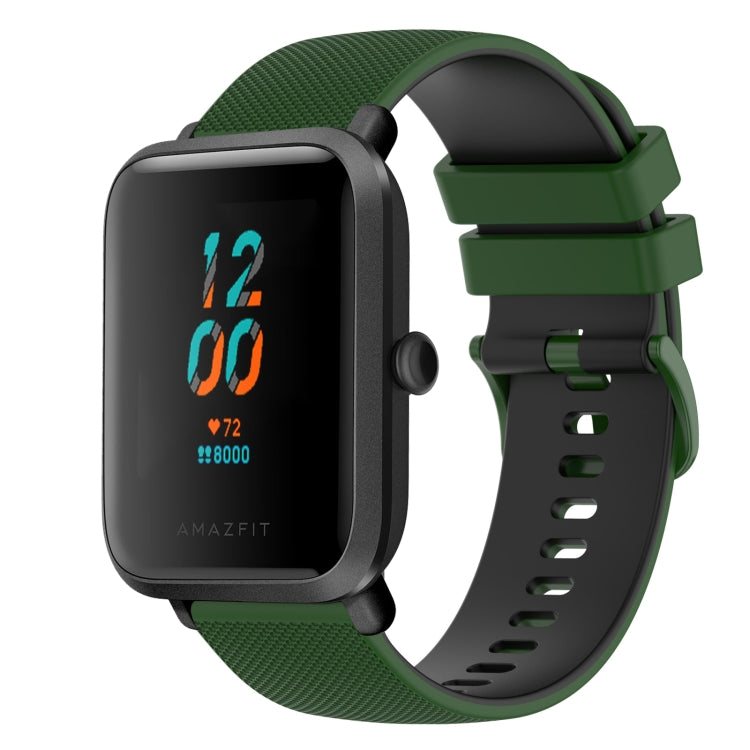 20mm Checkered Two-Color Silicone Watch Band, For Amazfit BIP