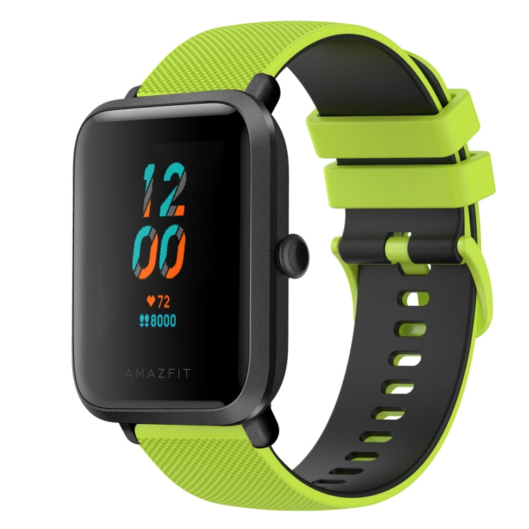 20mm Checkered Two-Color Silicone Watch Band, For Amazfit BIP