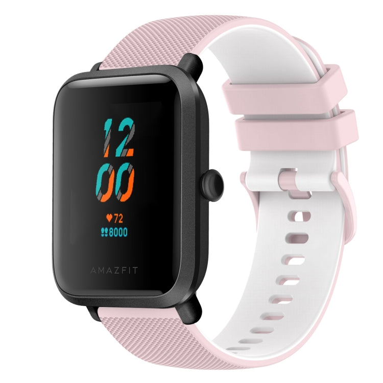 20mm Checkered Two-Color Silicone Watch Band, For Amazfit BIP