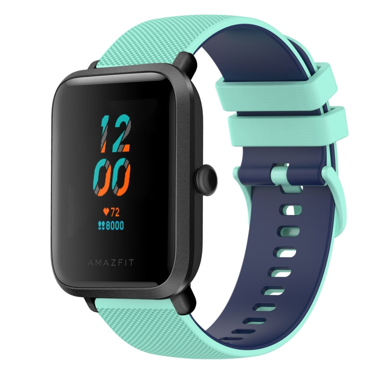 20mm Checkered Two-Color Silicone Watch Band, For Amazfit BIP