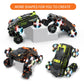 Stunt RC cars with bright LED headlights, neon underglow and wheel lights