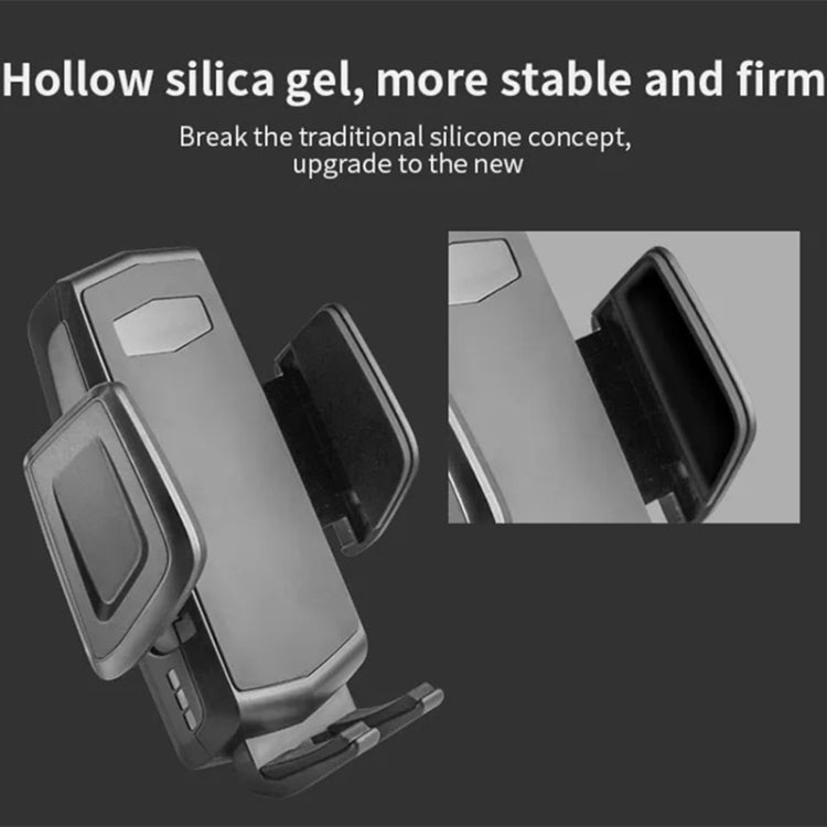 Close-up of double car phone holder cradle pads and hinges, black
