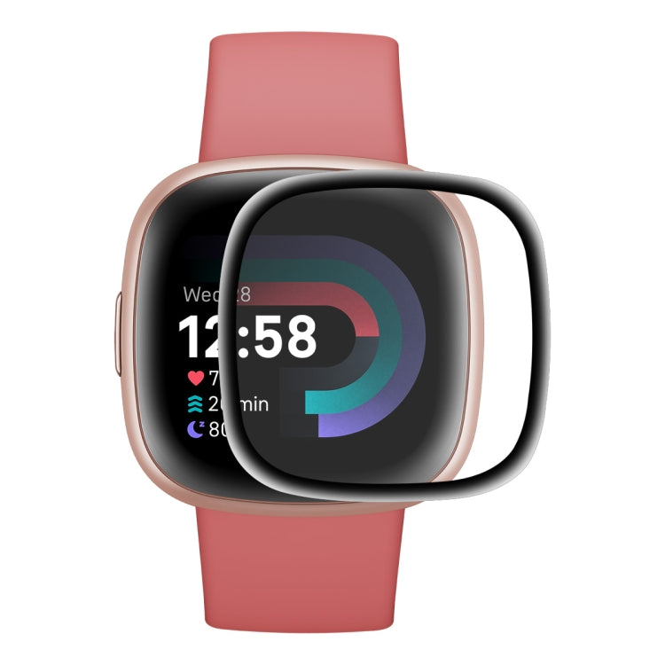 ENKAY 3D full-coverage screen protector for Fitbit Versa 4/Sense 2 on pink watch