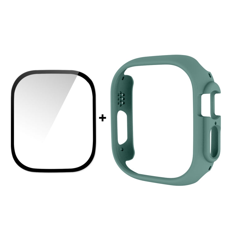 ENKAY 49mm Apple Watch tempered glass + green protective case set