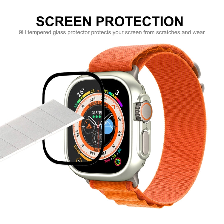 ENKAY 49mm Apple Watch screen protection with tempered glass over case