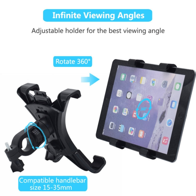 Black rotating handlebar mount with cradle for tablet or phone