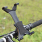 Black handlebar phone/tablet mount clamped to motorcycle bicycle handlebar