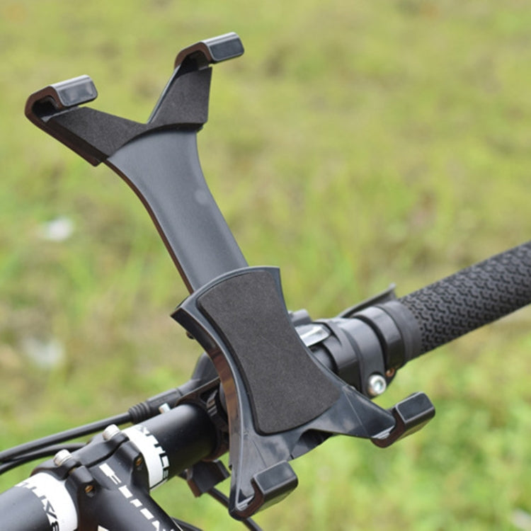 Black handlebar phone/tablet mount clamped to motorcycle bicycle handlebar
