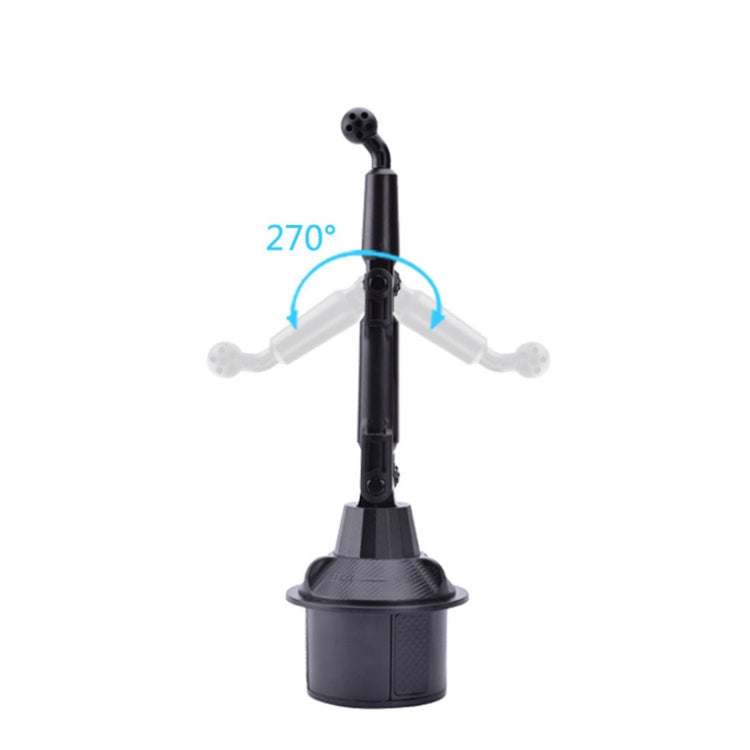 Universal cup holder mount with rotating arms and wide base, black