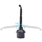 Universal cup holder mount angled with adjustable arms and round base, black