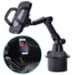 Car cup holder mount with phone clamp and rotating arm, black