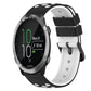 Two-color silicone watch band, white with black sport-style holes and buckle
