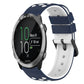 Two-color silicone watch band, white with dark blue-black sport-style holes and buckle