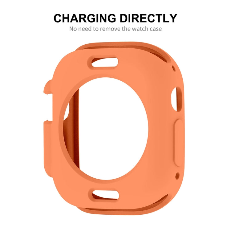 ENKAY TPU protective frame case for Apple Watch Ultra 49mm, orange with cutouts