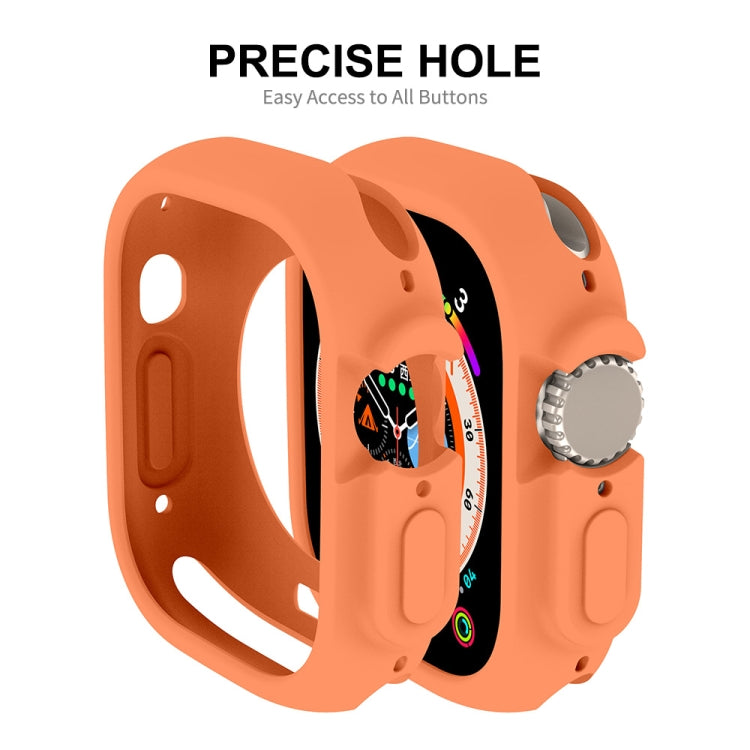Orange TPU protective frame case for Apple Watch Ultra 49mm, button cutouts