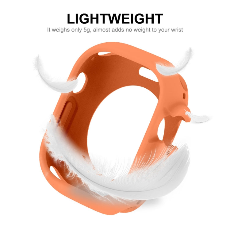Orange TPU protective frame case for Apple Watch Ultra 49mm, lightweight design