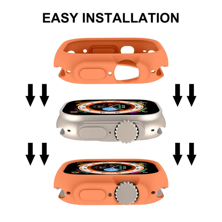 TPU frame case for Apple Watch Ultra 49mm, orange and grey back shown