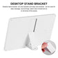White desk stand bracket for an LCD writing tablet with adjustable viewing angle