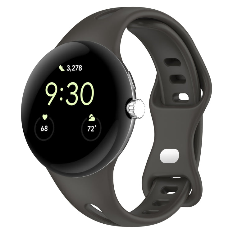 Water Drop Slimming Butterfly Button Solid Silicone Band, For Google Pixel Watch 5 / 4 / 3 / 2 / 1 41mm