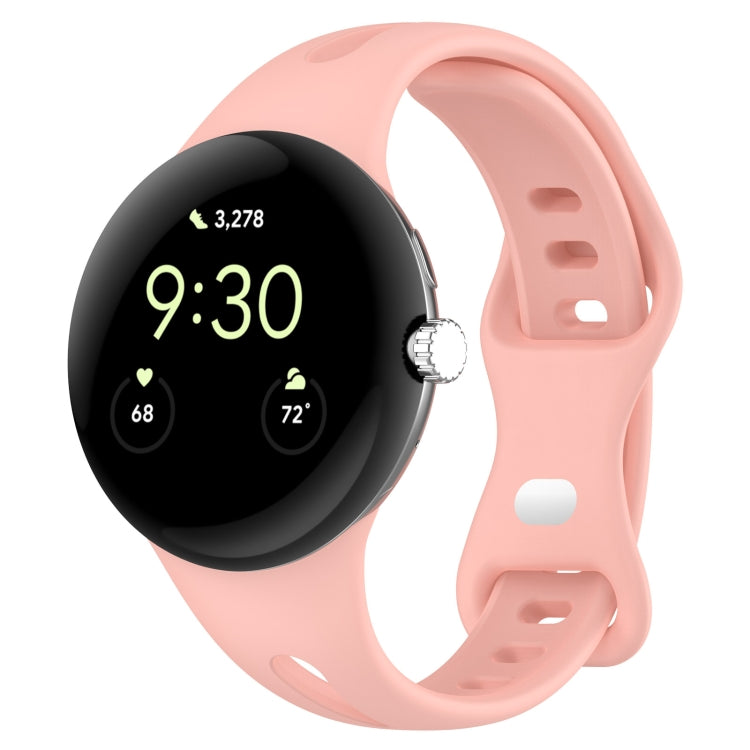 Water Drop Slimming Butterfly Button Solid Silicone Band, For Google Pixel Watch 5 / 4 / 3 / 2 / 1 41mm
