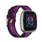 Nylon weave purple watch band with metal clasp and adjustable holes for Fitbit watch