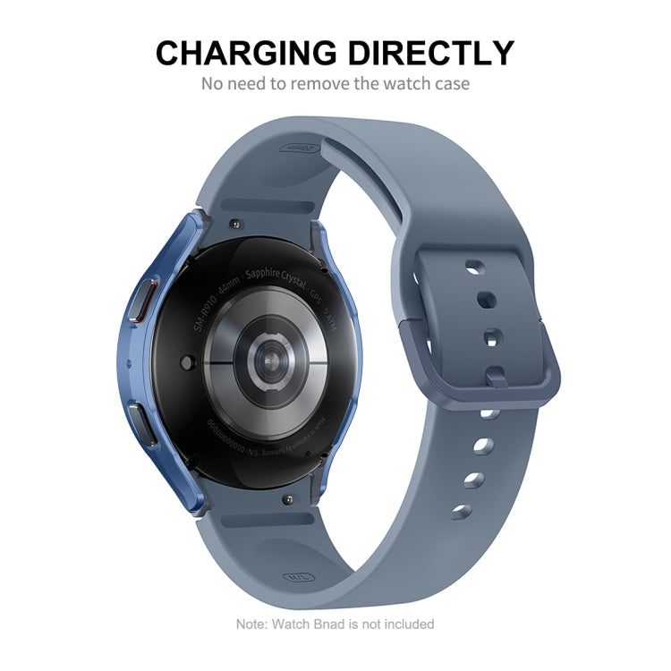ENKAY Galaxy Watch 44mm waterproof case with open back for charging, blue
