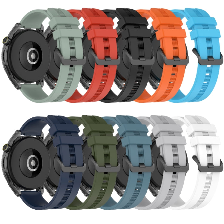 Assorted colored 20mm concave striped silicone watch bands with buckle and hole rows