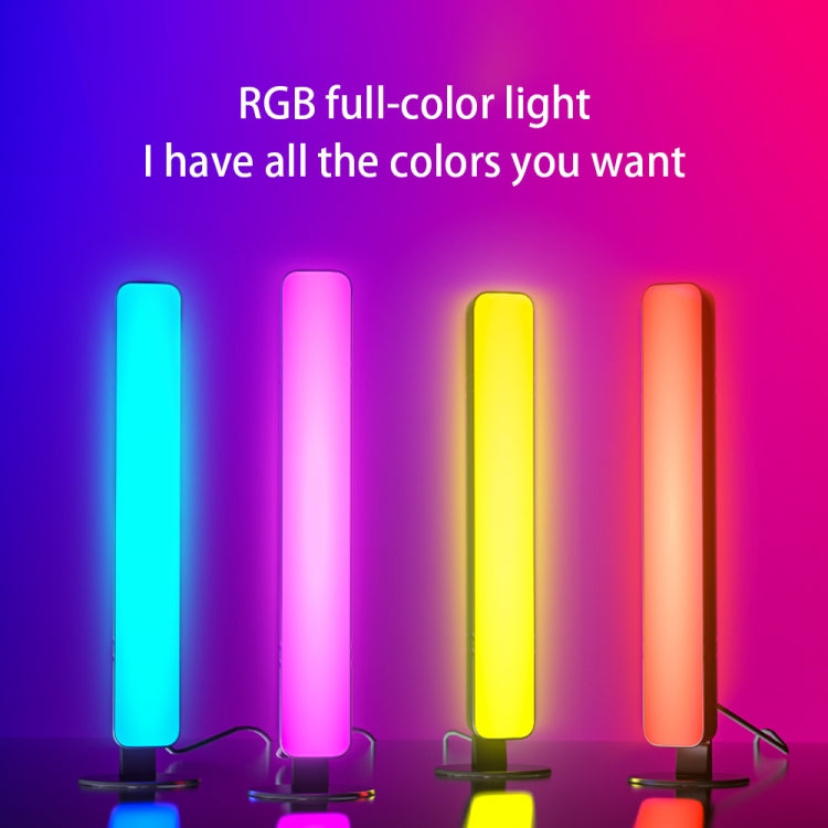 Four RGB light bars with vertical glowing tubes in multiple colors