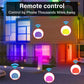 Wi‑Fi RGB smart bulb remote control icons over lit home