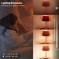 Smart LED bulb lighting schedule with warm bedside lamps