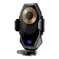 Black and gray wireless car phone charger mount with gold center charging coil