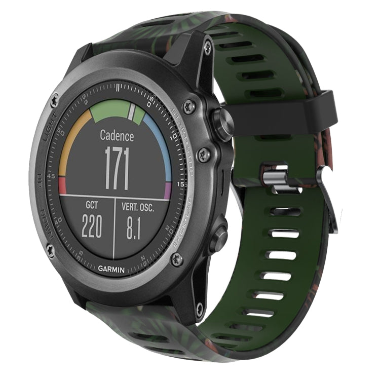 Camouflage silicone watch band, green camo with dark accents and vented holes