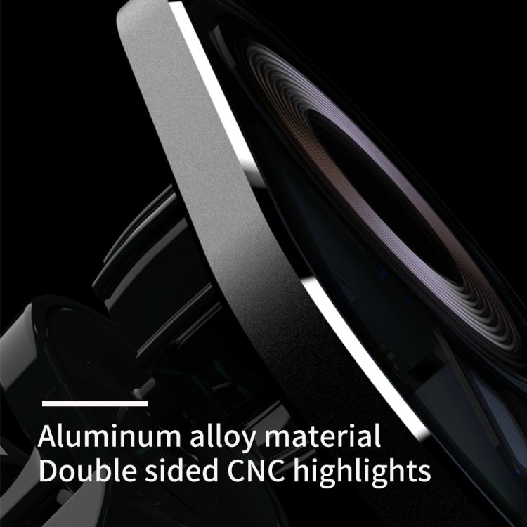 Magnetic wireless car charger with aluminum alloy CNC highlights