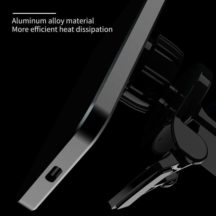 Car vent mount charging bracket, black, with clamp clip and charging connector
