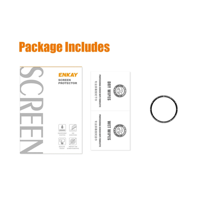 Screen protector film kit with two boxes and a circular protector ring piece