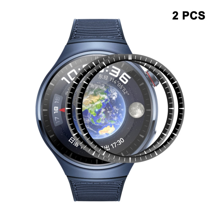 2-pack 3D screen protector film set with full-coverage rings on watch display
