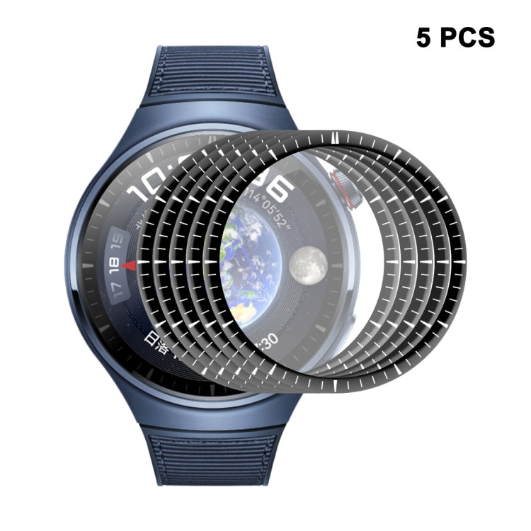 5-pack 3D screen protector film set with layered full-coverage rings on watch face
