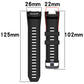 Silicone sports watch band size diagram with buckle, 26mm width and 125mm length