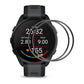 2-pack full-coverage PMMA smartwatch screen protectors on black watch display