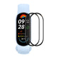 2-pack curved smartwatch screen protectors on light blue watch, clear full coverage